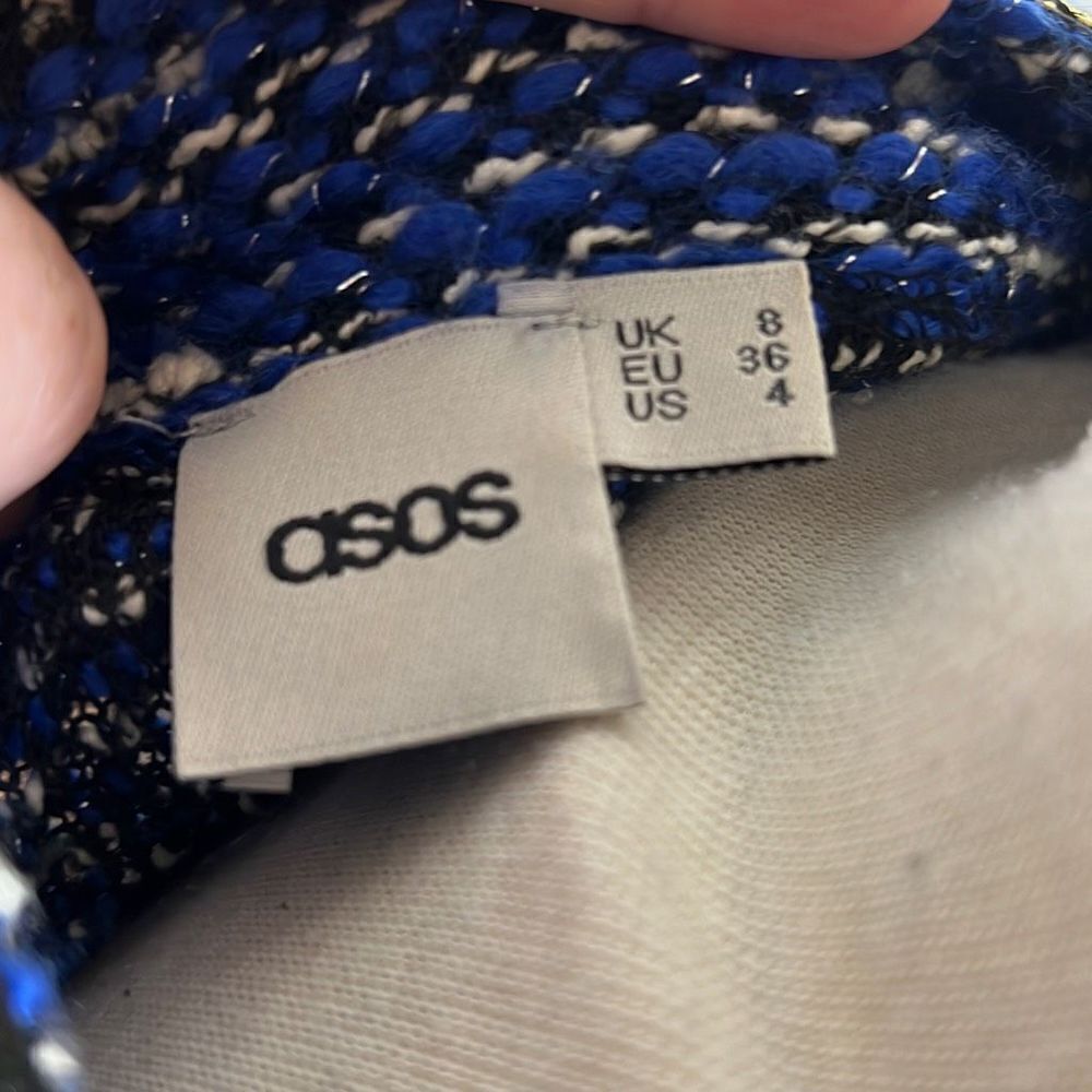 ❤️ASOS Tweed Open Front Cardigan Blue - Picture 4 of 6
